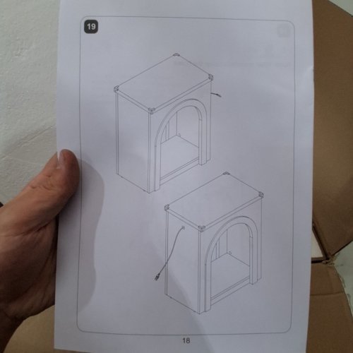 2PK SIKIAC ARCHED WOODEN END TABLE WITH LIGHTS - 20" X 12" X 24" - BLACK - (MODEL: DJVN000149_1) image 10