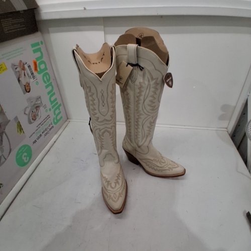 ARIAT WOMENS CASANOVA EMBROIDERED WESTERN COWGIRL BOOTS - SIZE 9B MEDIUM - BLANCO (STYLE: 10043268) image 3