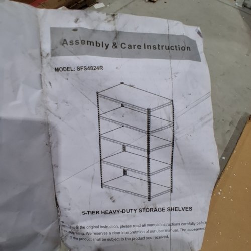 LULUWAY HEAVY DUTY 5-TIER GARAGE STORAGE SHELVING UNIT - 48" X 24" - 71" - BLACK (MODEL: SFS4824R) image 3