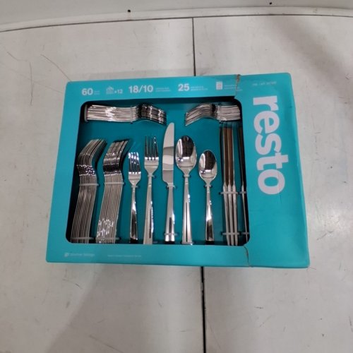 60PC GOURMET SETTINGS RESTO SILVERWARE COLLECTION SET DISHWASHER SAFE, SERVICE FOR 12 - POLISHED STAINLESS STEEL (MODEL: 1177820) image 2