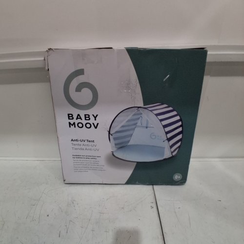 BABY MOOV COLLAPSIBLE FOLDABLE ANTI-UV TENT WITH VELCRO DOOR AND CARRY BAG - 36" X 34" X 39" - UPF 50+ - BLUE AND WHITE STRIPES image 4