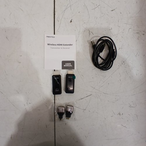 2PC PWAYTEK WIRELESS HDMI EXTENDER TRANSMITTER AND RECEIVER - BLACK image 2