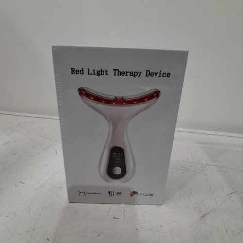 7 COLOR FACIAL AND NECK MASSAGER- 113°F HEAT, VIBRATION, CLEANSING FUNCTION - WHITE image 2
