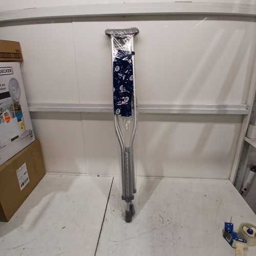 2PK MEDLINE GUARDIAN STANDARD ALUMINUM ADJUSTABLE CRUTCHES - 5.2FT-5.10FT - GREY (MODEL: MDSV80535) image 4