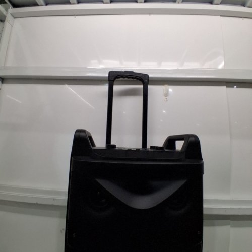 MOUKEY ROLLING TRAVEL TROLLEY KARAOKE MACHINE - SPEAKER WITH LED LIGHTS & 5.0 BLUETOOTH CONNECTION - WOOD BLACK (MODEL: MTS10-2) image 5