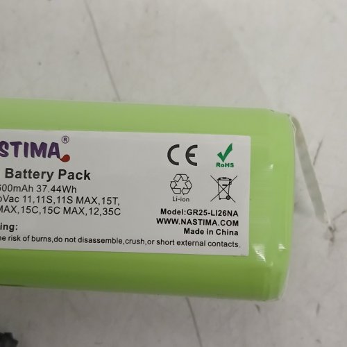 NASTIMA LI-ION BATTERY PACK FOR SELECT EUFY & DEEBOT ROBOT VACUUM MODELS - 14.4 V 2600 MAH - GREEN (MODEL: GR2S-LI26NA) image 3
