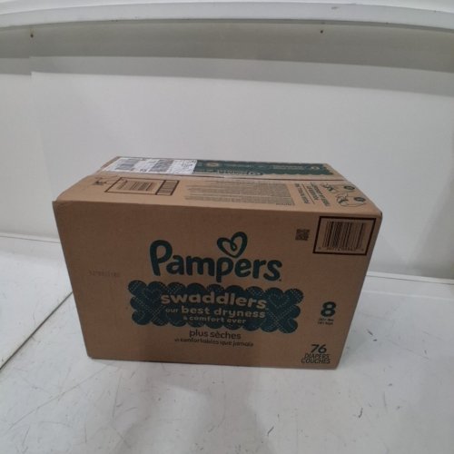 76PK PAMPERS ABSORBENT SWADDLERS - SIZE 8 - WHITE image 2