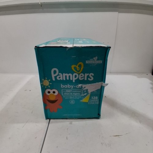 128PK PAMPERS BABY-DRY DISPOSABLE DIAPERS - SIZE 5 - 27+ LBS - SESAME STREET image 2