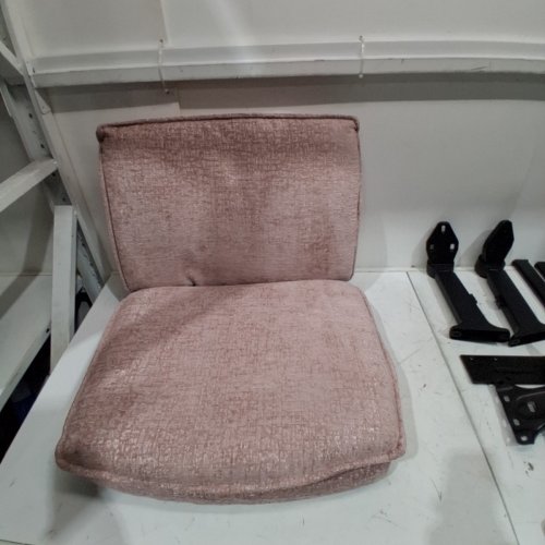 MORKPRISM UPHOLSTERED ULTRA WIDE CRISS CROSS OFFICE CHAIR - 330LBS CAP - 23.6" X 35" - PINK image 5