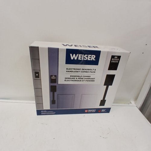 WEISER ELECTRONIC DEADBOLT AND HANDLESET COMBO PACK-ONE TOUCH LOCK-SMART KEY-BLACK(MODEL: 9PRW120-018) image 5