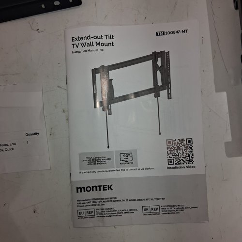 MONTEK HEAVY DUTY TILTING TV WALL MOUNT FOR 37" - 90" - TILT & SWIVEL ADJUSTMENT - BLACK image 3