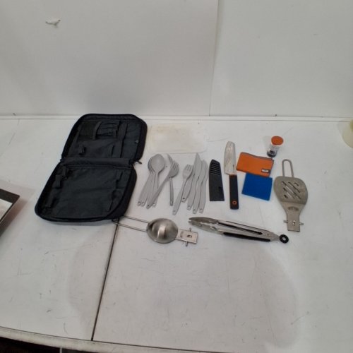 21PC GSI OUTDOORS CAMP KITCHEN KIT - SILVER/BLACK (MODEL: 1819459) image 2