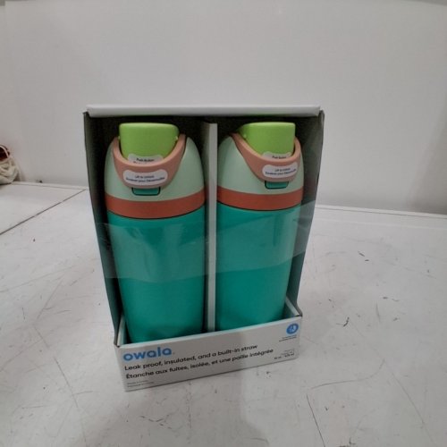 2PK OWALA FREESIP STAINLESS STEEL WATER BOTTLE WITH STRAW - 16 OZ - GREEN (MODEL: 2856617) image 5