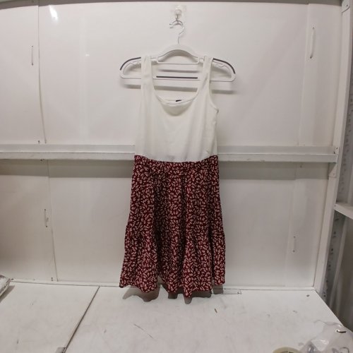 WOMEN'S SHEIN FLORAL DRESS - SMALL - WHITE AND BURGUNDY image 3