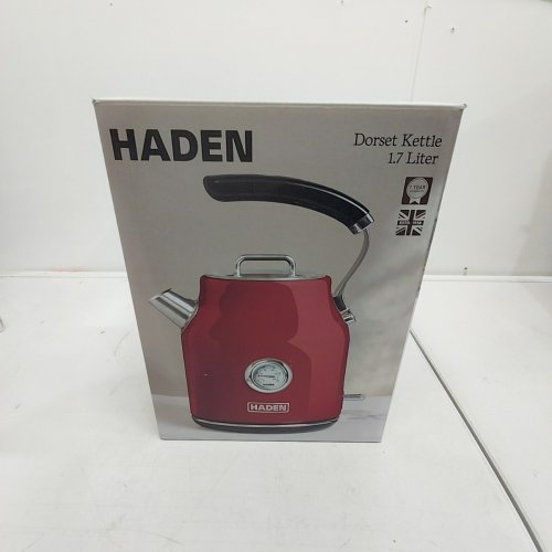 HADEN HERITAGE STAINLESS STEEL BODY ELECTRIC KETTLE WITH AUTO SHUT OFF AND DRY BOIL PROTECTION - 120V 1500W - 1.7L - RED (MODEL: HK01010-US) image 2