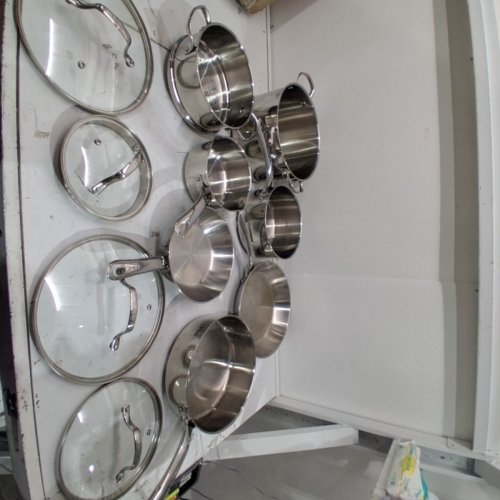 11PC T-FAL STAINLESS STEEL COOKWARE SET - SILVER (MODEL: H884SB74) image 2