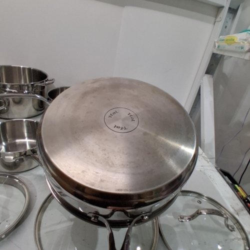 11PC T-FAL STAINLESS STEEL COOKWARE SET - SILVER (MODEL: H884SB74) image 6