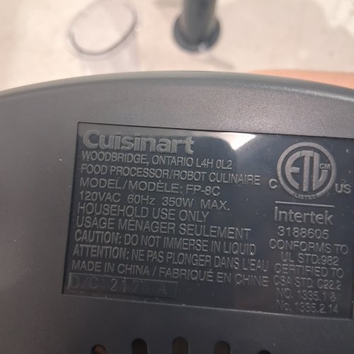 CUISINART 8-CUP FOOD PROCESSOR - 120 V - 350W - SILVER (MODEL: FP-8C/FP-8SVEC) image 3