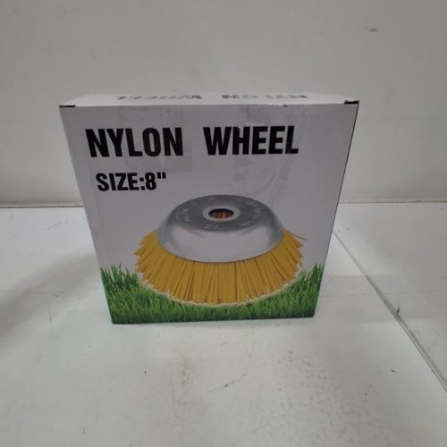 NYLON WHEEL BRUSH TRIMMER HEAD FOR GRASS TRIMMERS AND BRUSH CUTTERS - 8" - YELLOW image 4