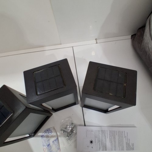 4PK NATURALLY SOLAR POWERED MODERN POST ACCENT LIGHTS - BLACK (MODEL: 2323096) image 3