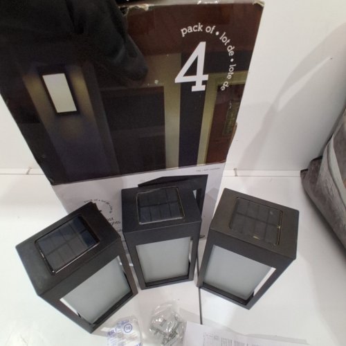 4PK NATURALLY SOLAR POWERED MODERN POST ACCENT LIGHTS - BLACK (MODEL: 2323096) image 4
