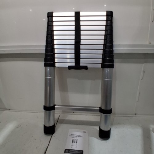 HEAVY DUTY MULTI PURPOSE TELESCOPIC EXTENDING LADDER - 10.5FT - SILVER (MODEL: SM2) image 2