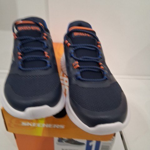 BOYS SKETCHERS BOUNDER-BRISK BURST SNEAKER - SIZE 1 - BLUE/ORANGE (STYLE: 2001661) image 2