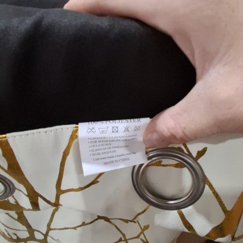 (1 PANEL) FMFUNCTEX SEMI-SHEER GROMMET CURTAIN PANEL, BRANCH PATTERN - 100" X 84" - IVORY/YELLOW/GREY image 4