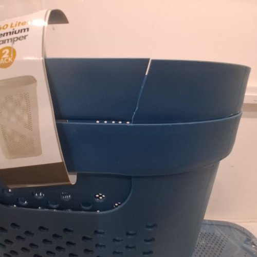 2PK MINDREADER PREMIUM LAUNDRY HAMPER - 60L - BLUE image 3