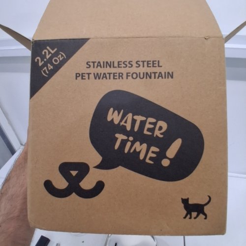 STAINLESS STEEL PET WATER FOUNTAIN - 2.2L - SILVER image 3