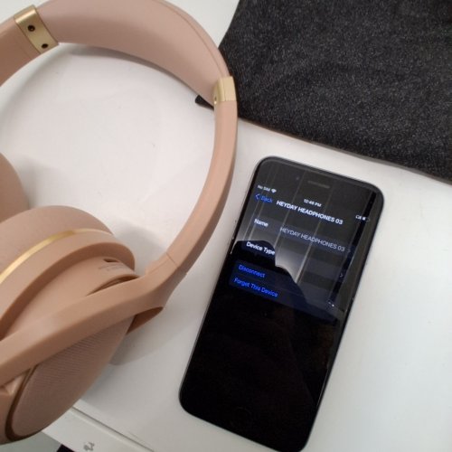 HEYDAY BLUETOOTH WIRELESS OVER EAR HEADPHONES WITH ACTIVE NOISE CANCELLING - PEACH image 2