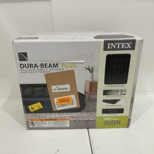 INTEX DURA-BEAM PLUS SELF-INFLATING/DEFLATING AIR MATTRESS WITH BUILT-IN PILLOW AIR PUMP AND CARRYING BAG - QUEEN - 16.5" X 60" X 80" - NAVY BLUE (MODEL: ‎64123ED) image 4