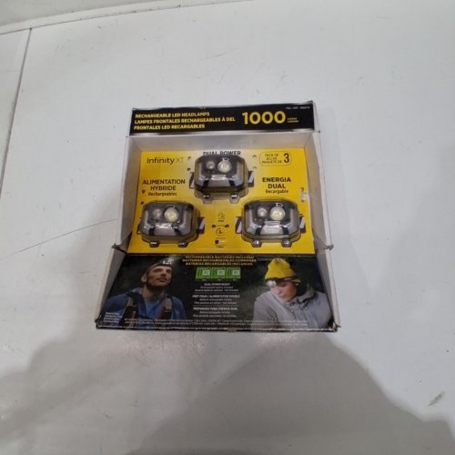 3PK INFINITY X1 RECHARGEABLE WATER-RESISTANT LED HEADLAMP - 1000 LM - (MODEL: 1938085) image 2