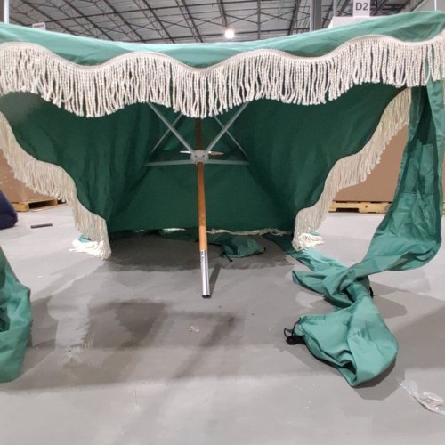 AMMSUN BOBO BEACH CABANA WITH FRINGE & CARRYING BAG - 7FT × 7FT - MINT GREEN image 2