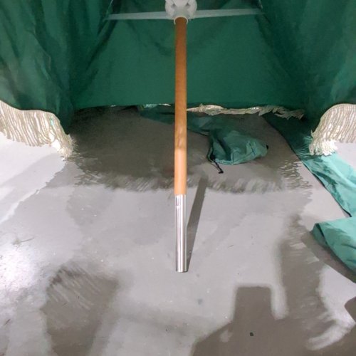 AMMSUN BOBO BEACH CABANA WITH FRINGE & CARRYING BAG - 7FT × 7FT - MINT GREEN image 3
