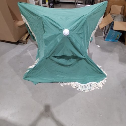 AMMSUN BOBO BEACH CABANA WITH FRINGE & CARRYING BAG - 7FT × 7FT - MINT GREEN image 4