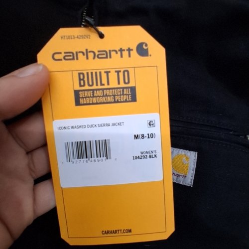 WOMEN'S CARHARTT ICONIC WASHED DUCK SIERRA JACKET - MEDIUM (8-10) - BLACK (STYLE: 104292-BLK) image 2