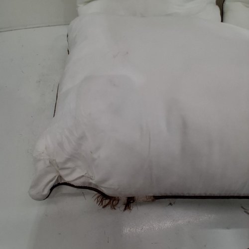 4X JOLLYVOGUE LUXURY BED SUPPORT PILLOWS WITH LINED EDGE DESIGN - WHITE image 3