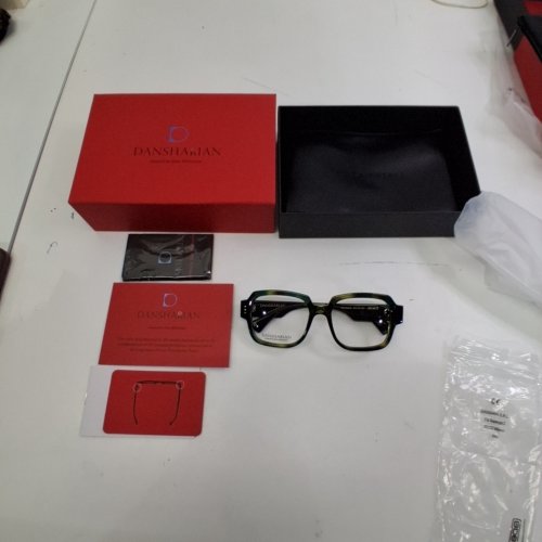 WOMENS DANSHARIAN LIMITED EDITION ASHOT SQUARE DEMO FRAMES GLASSES - DARK GREEN /TEAL (STYLE: DN04202AU) image 3