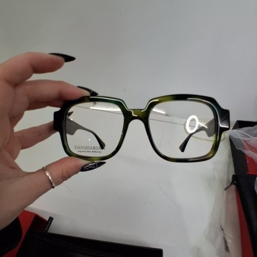 WOMENS DANSHARIAN LIMITED EDITION ASHOT SQUARE DEMO FRAMES GLASSES - DARK GREEN /TEAL (STYLE: DN04202AU) image 7