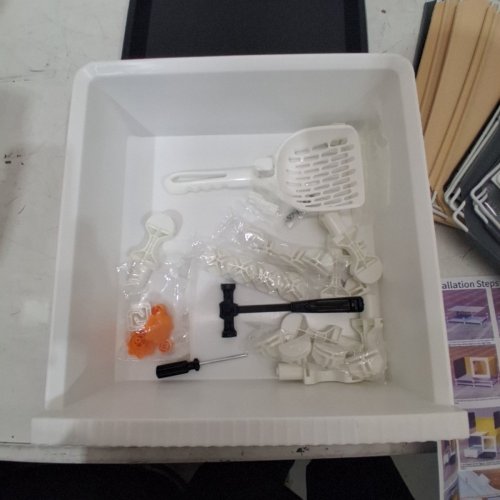 MODULAR CAT LITTER BOX ENCLOSURE KIT - WHITE, BLACK, AND YELLOW image 5
