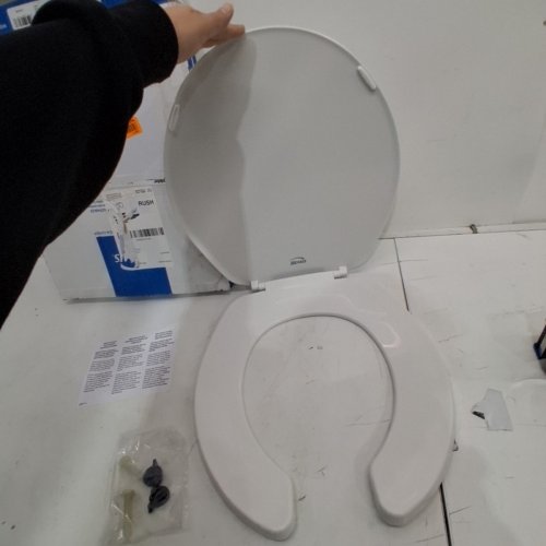 BEMIS OPEN FRONT TOILET SEAT, ROUND, WHITE (MODEL: 75 000) image 3