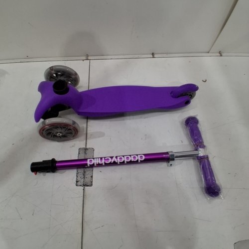TODDLERS DADDY CHILD 3 WHEEL SCOOTER WITH ADJUSTABLE HANDLE BAR HEIGHT - AGE 3-6, 110LBS MAX - PURPLE (MODEL: S909G) image 2
