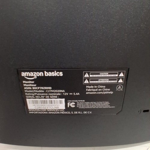 AMAZON BASICS 27" MONITOR, FHD 1080P, MAX 120HZ, VESA COMPATIBLE WITH BUILT-IN SPEAKERS - (MODEL: C27M2020NA) image 10