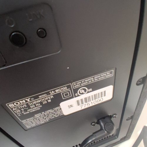 SONY BRAVIA THEATRE BAR 6 SUBWOOFER ONLY - BLACK - (MODEL: WG700) image 2