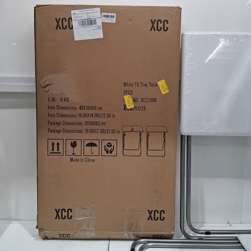 2PK GARDEN 4 YOU FOLDING TRAY TABLE WITH NO ASSEMBLY REQUIRED - 15FT X 18.9FT X 26FT - WHITE (MODEL: XCC2658) image 5