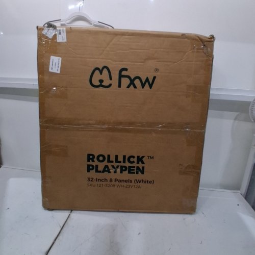 FXW ROLLICK HEAVY-DUTY 8 PANEL DOG PLAYPEN FOR ALL TERRAIN - 32" - WHITE (MODEL: 121-3208-WH-23V12A) image 4