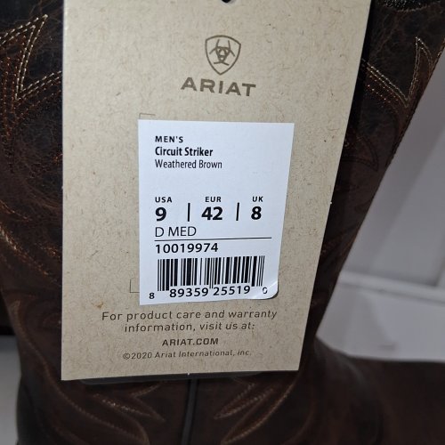 MEN'S ARIAT CIRCUIT STRIKER WESTERN BOOT - SIZE 9 - BROWN (STYLE:10019974) image 2