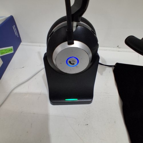 WANTEK BLUETOOTH HEADSET WITH MIC AND AI NOISE CANCELLING ADJUSTABLE MICROPHONE CHARGING DOCK - BLACK (MODEL: HSM-WK881BTC) image 2