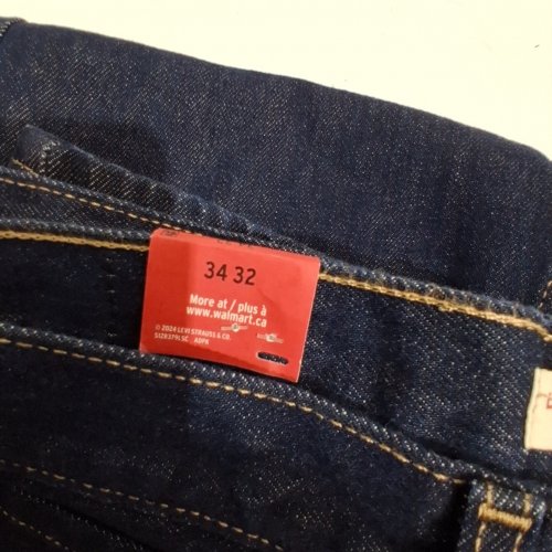 MEN'S LEVI STRAUSS ORIGINAL STRAIGHT FIT JEANS - 34W X 32L - DARK WASH image 2